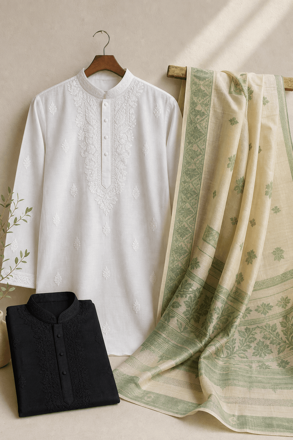 Traditional Bangladeshi panjabi and Jamdani saree collection